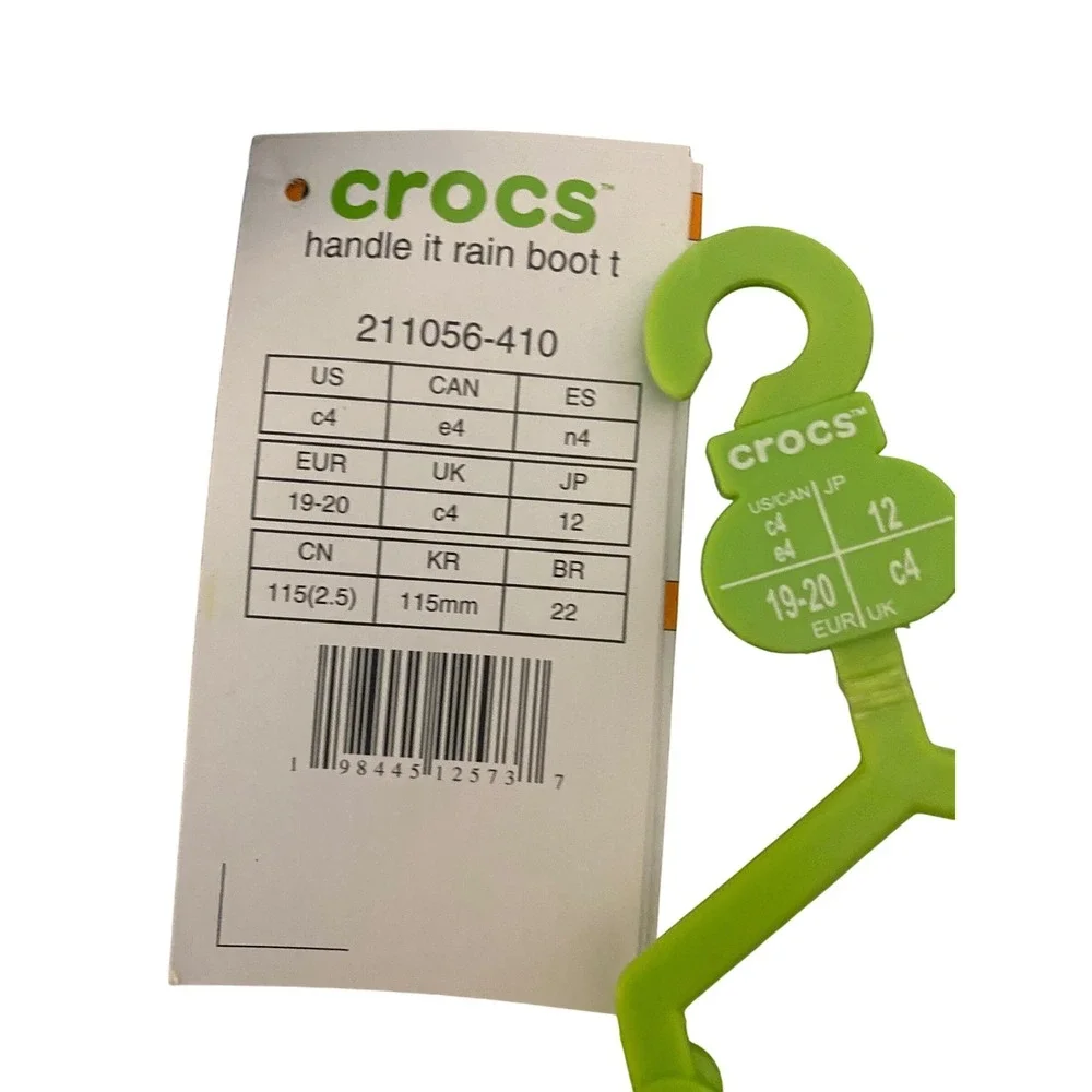 Crocs Handle It Rain Boot Toddler C4 Navy Blue Waterproof Pull On 211056-410 NEW